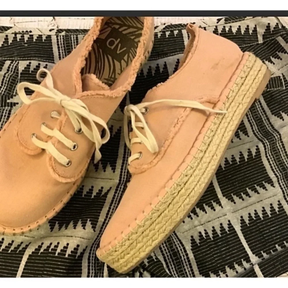 DV peach canvas Platform espadrille sneaker